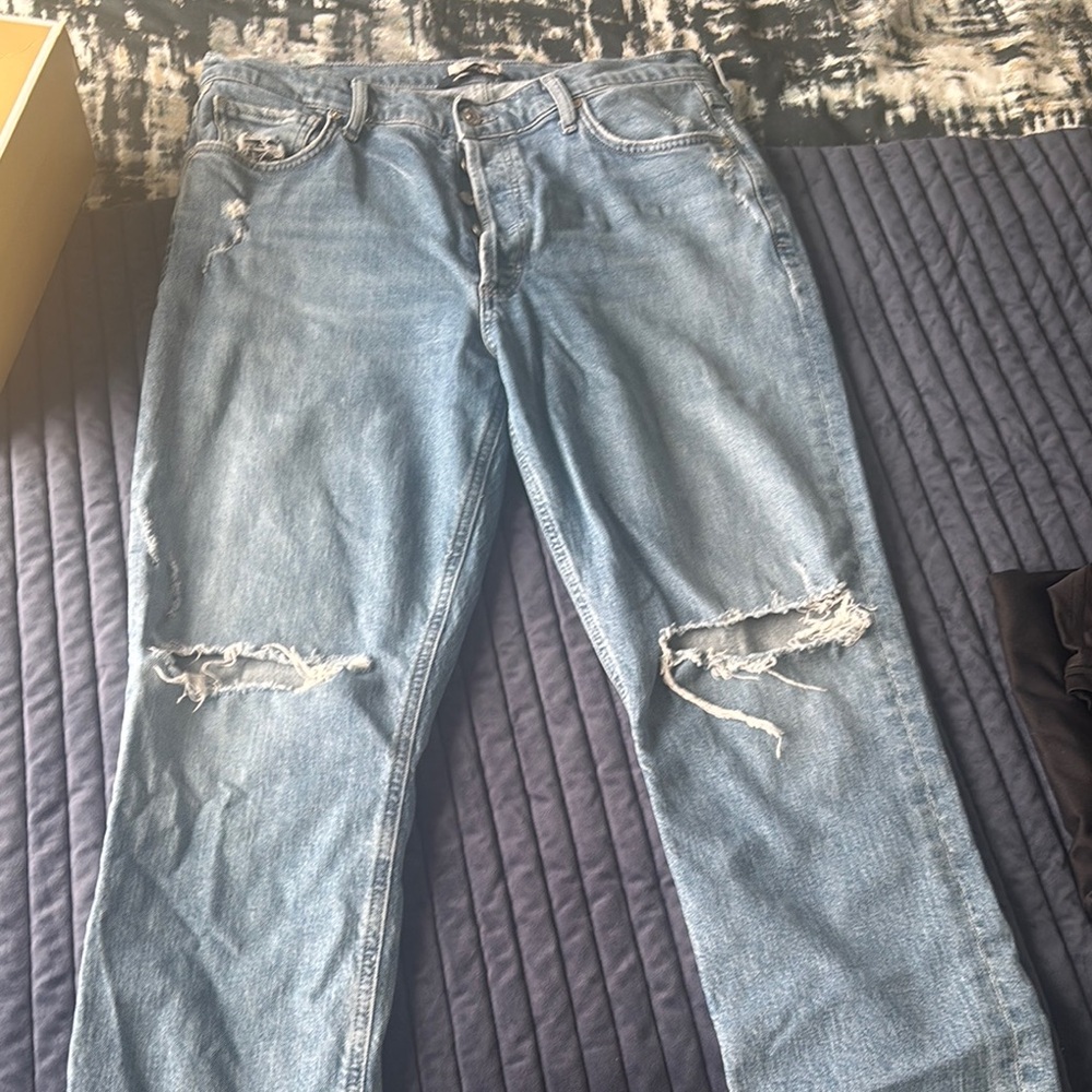 Citizens Of Humanity Blue Relaxed Fit Jeans with Natural Distressing
